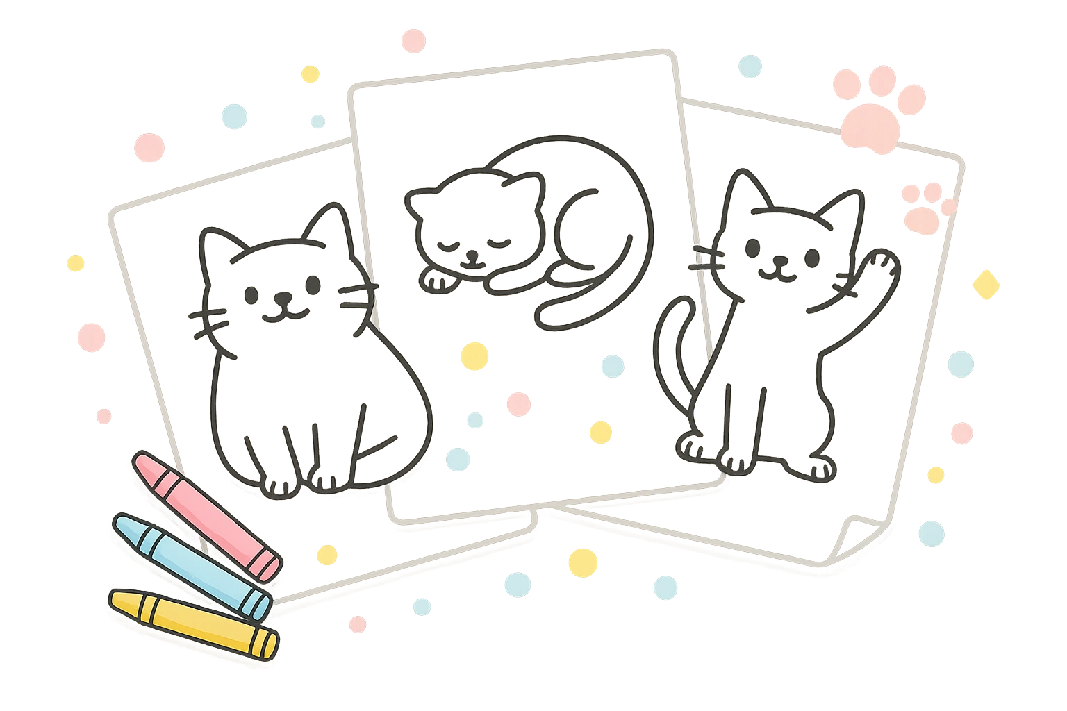 Cat coloring page illustration